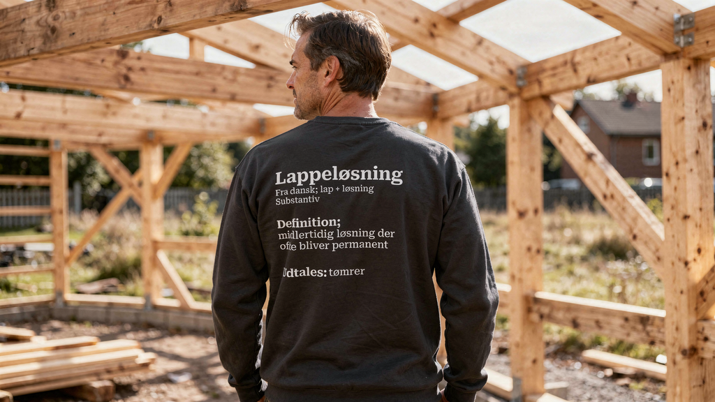 Lappeløsning – Sweatshirt med humoristisk udtryk