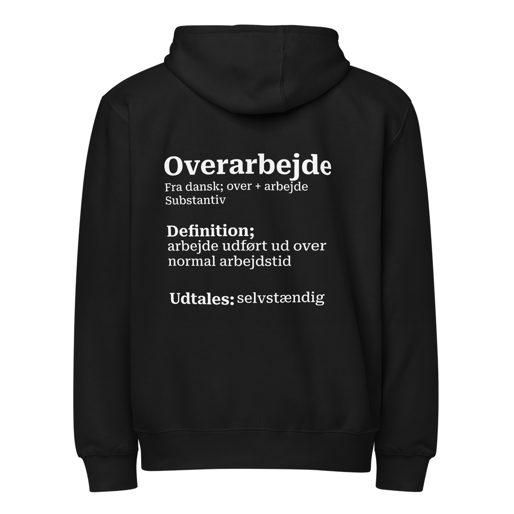 Full zip hoodie med humoristisk citat og komfortabel pasform