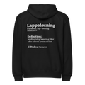 Full zip hoodie med humoristisk citat og komfortabel pasform