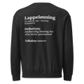 Sweatshirt med humoristisk tekst og minimalistisk dansk design