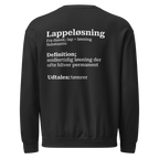 Sweatshirt med humoristisk tekst og minimalistisk dansk design