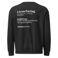 Sweatshirt med humoristisk tekst og minimalistisk dansk design