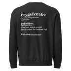 Sweatshirt med humoristisk tekst og minimalistisk dansk design