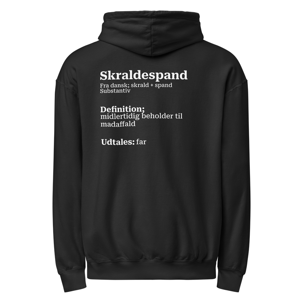 Hoodie med humoristisk tekst, afslappet pasform og dansk design